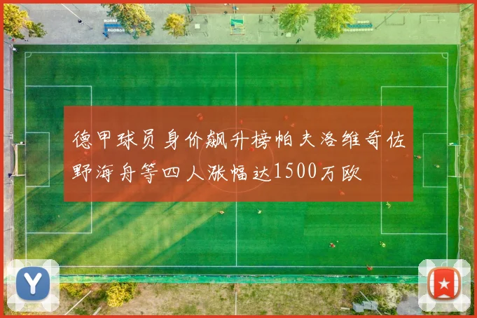 德甲球员身价飙升榜帕夫洛维奇佐野海舟等四人涨幅达1500万欧
